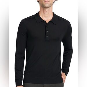 Theory Men's Regal Wool Long-Sleeve Polo Shirt